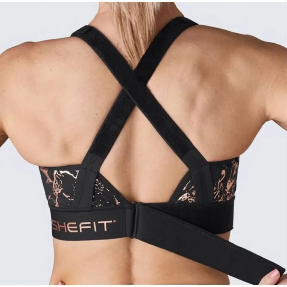 SHEFIT Flex Sports Bra black rose gold size 1 luxe - Picture 2 of 7